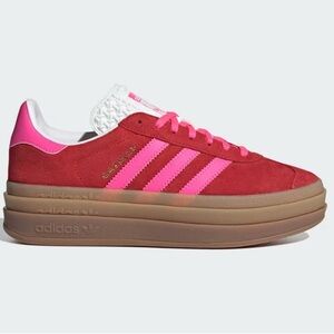 Pink and White Gazelle Bold Sneakers